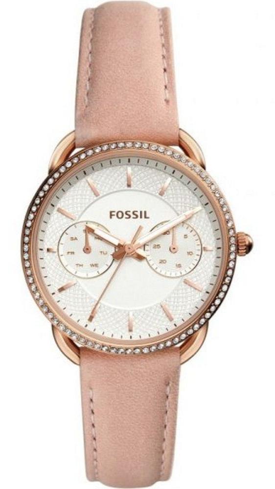 Fossil Tailor Quartz White Dial Pink Leather Strap Watch for Women - ES4393 Buy Now By Fossil