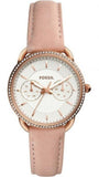Fossil Tailor Quartz White Dial Pink Leather Strap Watch for Women - ES4393 Buy Now By Fossil