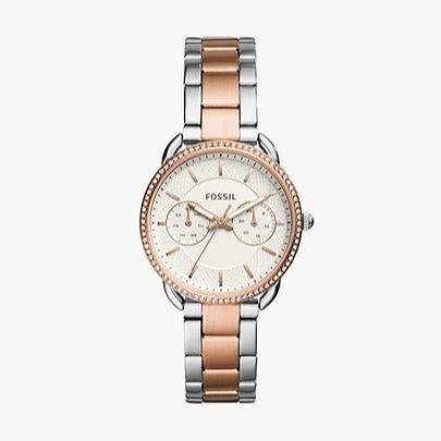Fossil Tailor White Dial Two Tone Steel Strap Watch for Women - ES4396 Buy Now By Fossil