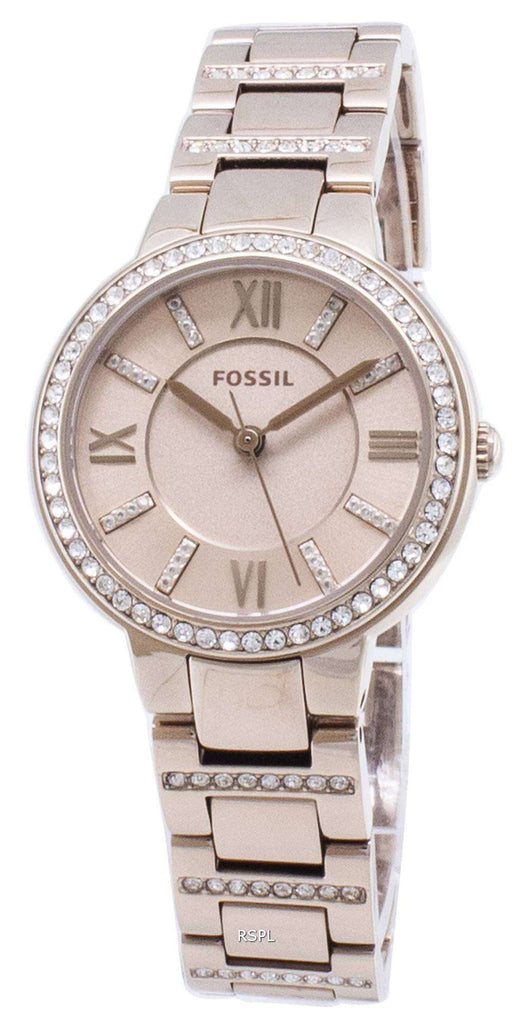 Fossil Virginia Pink Dial Pink Steel Strap Watch for Women - ES4482 Buy Now By Fossil