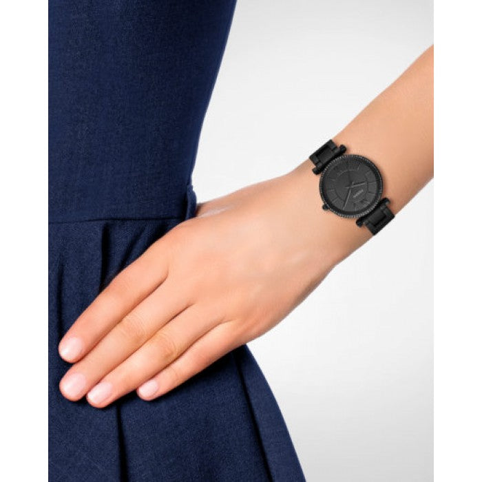 Fossil Carlie Black Dial Black Steel Strap Watch for Women - ES4488 Buy Now By Fossil