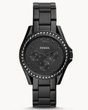 Fossil Riley Multifunction Black Dial Black Steel Strap Watch for Women - ES4519 Buy Now By Fossil