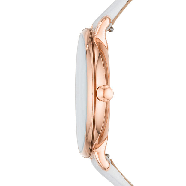 Fossil Jacqueline Quartz Mother of Pearl White Dial White Leather Strap Watch for Women - ES4579 Buy Now By Fossil