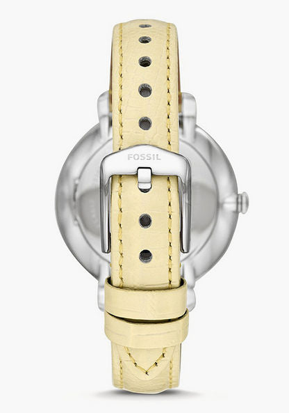 Fossil Jacqueline Three-Hand White Dial Yellow Leather Strap Watch for Women - ES4812 Buy Now By Fossil