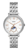 Fossil Jacqueline Multifunction Moonphase White Dial Silver Steel Strap Watch for Women - ES5164 Buy Now By Fossil