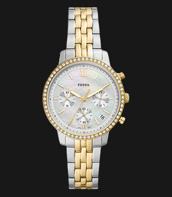 Fossil Neutra Chronograph Mother of Pearl White Dial Two Tone Steel Strap Watch for Women - ES5216 Buy Now By Fossil