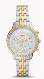 Fossil Neutra Chronograph Mother of Pearl White Dial Two Tone Steel Strap Watch for Women - ES5216 Buy Now By Fossil