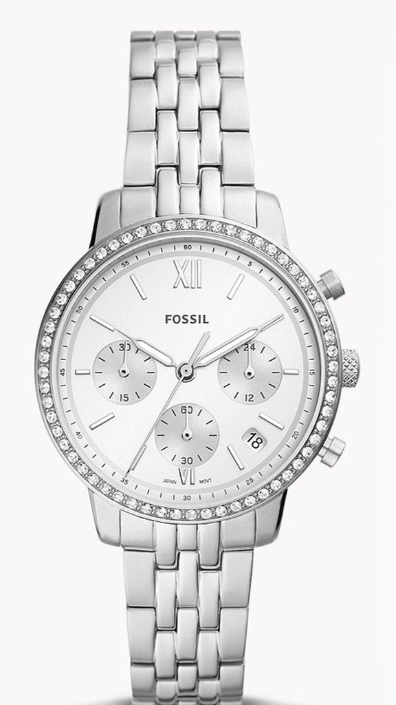 Fossil Neutra Chronograph Silver Dial Silver Steel Strap Watch for Women - ES5217 Buy Now By Fossil
