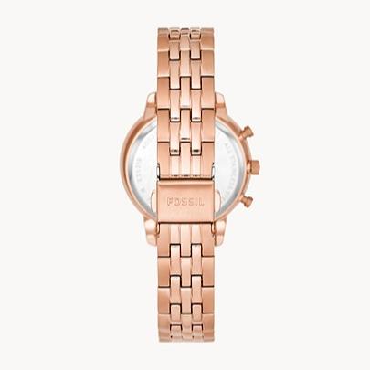Fossil Boyfriend Chronograph Rose Gold Dial Rose Gold Steel Strap Watch for Women - ES3380 Buy Now By Fossil
