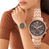 Fossil Neutra Chronograph Mother of Pearl Brown Dial Rose Gold Steel Strap Watch for Women - ES5218 Buy Now By Fossil