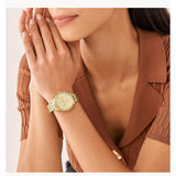 Fossil Neutra Chronograph Gold Dial Gold Steel Strap Watch for Women - ES5219 Buy Now By Fossil