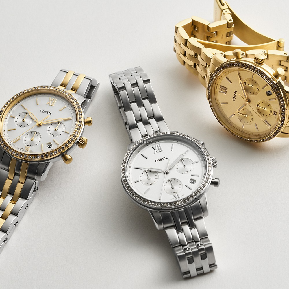 Fossil Neutra Chronograph Gold Dial Gold Steel Strap Watch for Women - ES5219 Buy Now By Fossil