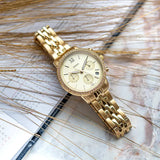 Fossil Neutra Chronograph Gold Dial Gold Steel Strap Watch for Women - ES5219 Buy Now By Fossil