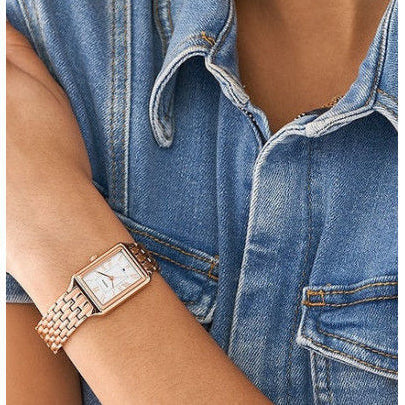 Fossil Raquel Three Hand Date White Dial Rose Gold Steel Strap Watch For Women - ES5271 Buy Now By Fossil