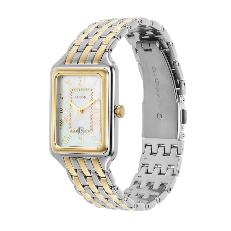 Fossil Raquel Three Hand Mother of Pearl Dial Two Tone Steel Strap Watch For Women - ES5305 Buy Now By Fossil