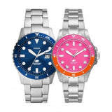Fossil Blue Dive Analog Pink Dial Silver Steel Strap Watch For Women - ES5351 Buy Now By Fossil