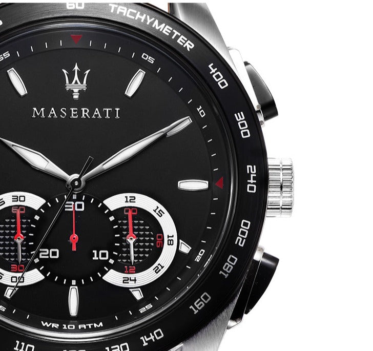 Maserati Traguardo Black Dial Black Leather Strap Watch For Men - R8871612028 Buy Now By Maserati