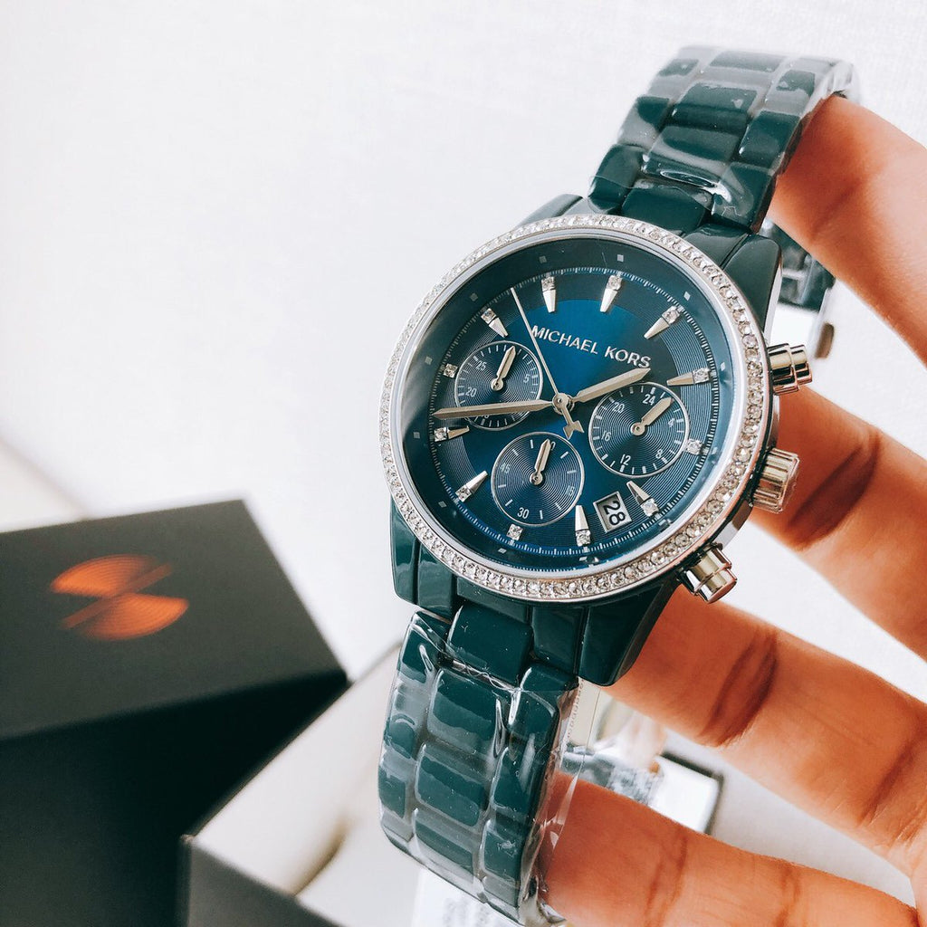 Michael Kors Bradshaw Chronograph Blue Dial Blue Steel Strap Watch For Men - MK6722 Buy Now By Michael Kors