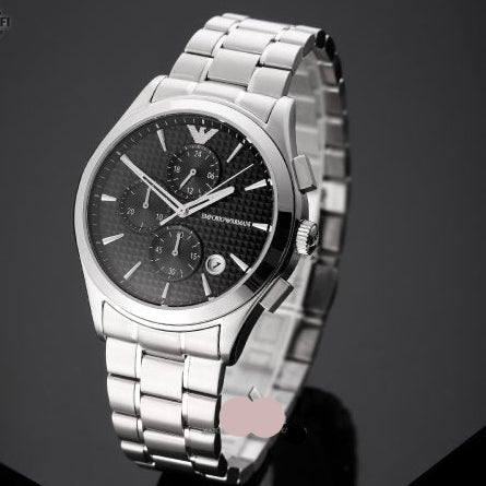 Emporio Armani Paolo Chronograph Black Dial Silver Steel Strap Watch For Men - AR11602 Buy Now By Emporio Armani