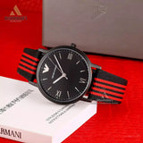 Emporio Armani Kappa Black Dial Two Tone NATO Strap Watch For Men - AR11015 Buy Now By Emporio Armani