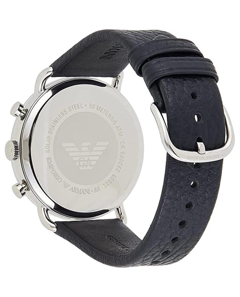 Emporio Armani Aviator Blue Dial Blue Leather Strap Watch For Men - AR11105 Buy Now By Emporio Armani