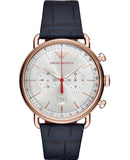 Emporio Armani Aviator Silver Dial Blue Leather Strap Watch For Men - AR11123 Buy Now By Emporio Armani