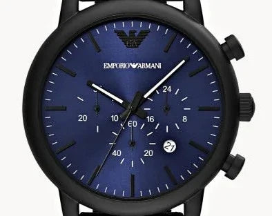 Emporio Armani Luigi Analog Blue Dial Black Leather Strap Watch For Men - AR11351 Buy Now By Emporio Armani