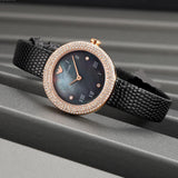 Emporio Armani Aviator Crystals Mother of Pearl Black Dial Black Silicon Strap Watch For Women - AR11373 Buy Now By Emporio Armani