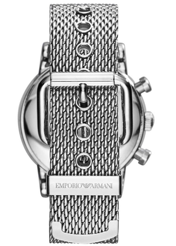 Emporio Armani Luigi Chronograph Black Dial Silver Mesh Bracelet Watch For Men - AR1811 Buy Now By Emporio Armani