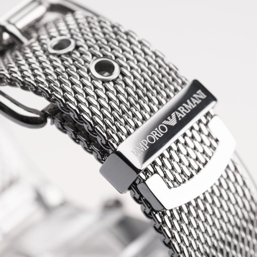 Emporio Armani Luigi Chronograph Black Dial Silver Mesh Bracelet Watch For Men - AR1811 Buy Now By Emporio Armani