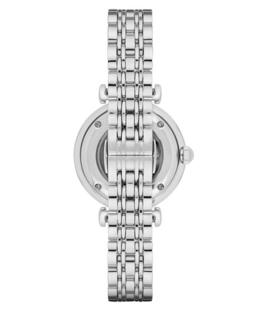 Emporio Armani Meccanico Mother of Pearl Dial Silver Steel Strap Watch For Women - AR1991 Buy Now By Emporio Armani