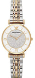 Emporio Armani Gianni T Bar Analog White Dial Two Tone Steel Strap Watch For Women - AR2076 Buy Now By Emporio Armani