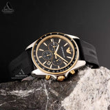 Emporio Armani Sigma Chronograph lack Dial Black Rubber Strap Watch For Men - AR80003 Buy Now By Emporio Armani