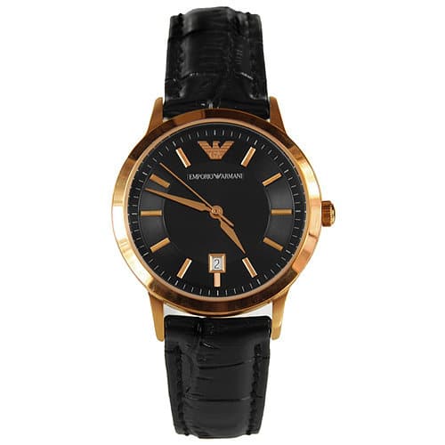 Emporio Armani Classic Black Dial Black Leather Strap Watch For Women - AR9022 Buy Now By Emporio Armani