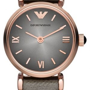 Emporio Armani Gianni T Bar Quartz Gray Dial Gray Leather Strap Watch For Women - AR1727 Buy Now By Emporio Armani