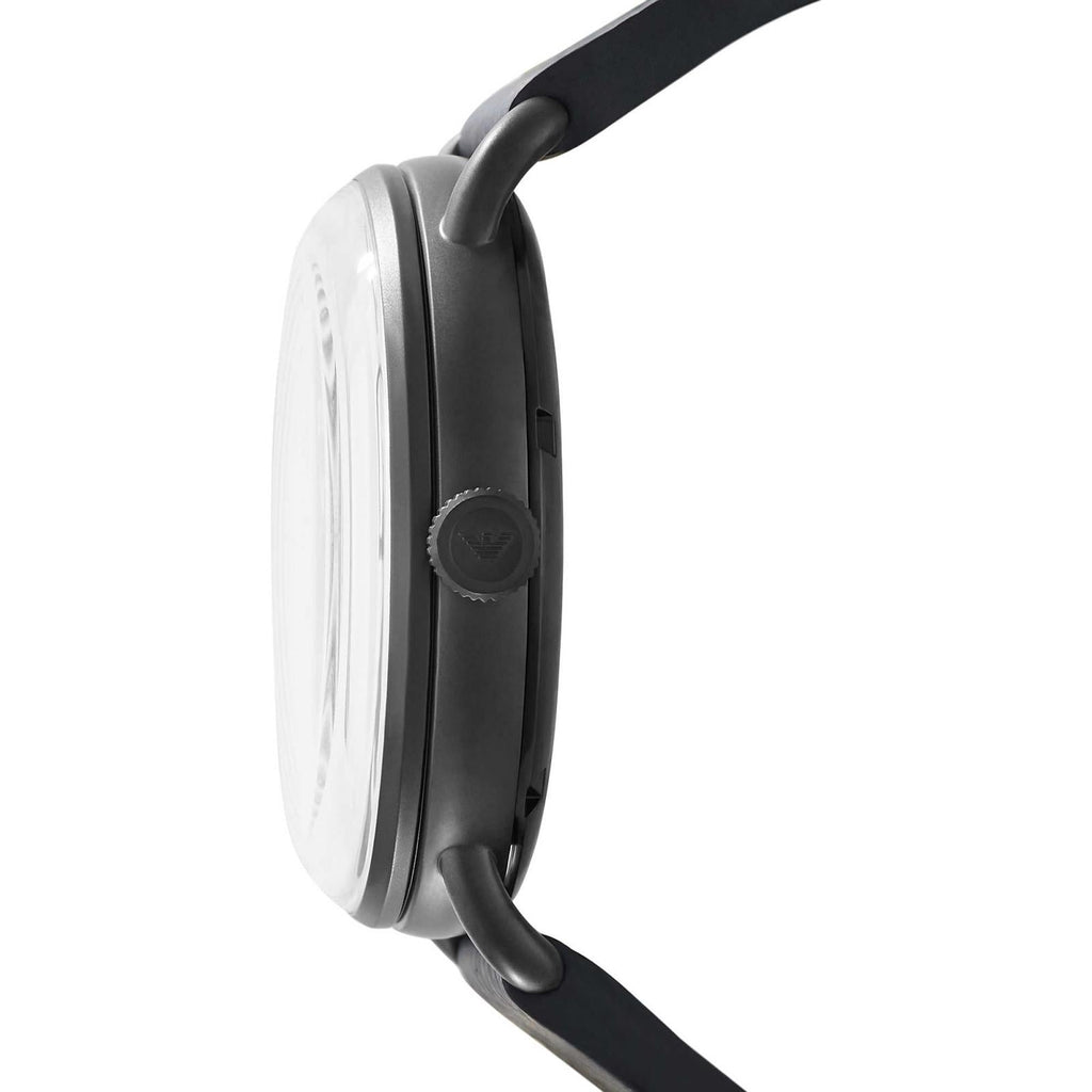 Emporio Armani Aviator Chronograph Black Dial Black Leather Strap Watch For Men - AR60028 Buy Now By Emporio Armani