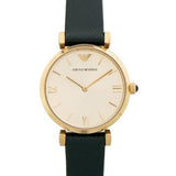 Emporio Armani Retro Champagne Beige Dial Green Leather Strap Watch For Women - AR1726 Buy Now By Emporio Armani