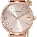 Emporio Armani Gianni T-Bar Quartz Rose Gold Dial Pink Leather Strap Watch For Women - AR11001 Buy Now By Emporio Armani