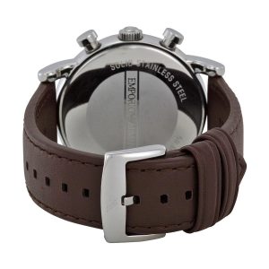 Emporio Armani Classic Chronograph Brown Dial Brown Leather Strap Watch For Men - AR1734 Buy Now By Emporio Armani