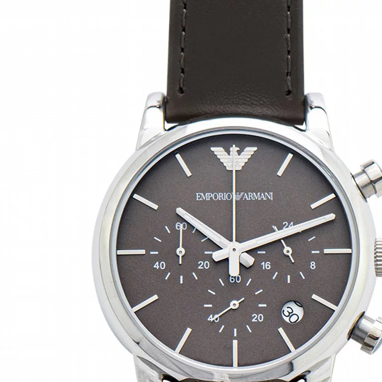 Emporio Armani Classic Chronograph Brown Dial Brown Leather Strap Watch For Men - AR1734 Buy Now By Emporio Armani