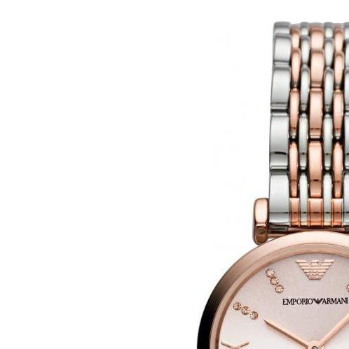 Emporio Armani Gianni T Bar Pink Dial Two Tone Steel Strap Watch For Women - AR11223 Buy Now By Emporio Armani