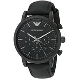 Emporio Armani Luigi Chronohraph Black Dial Black Leather Strap Watch For Men - AR1970 Buy Now By Emporio Armani