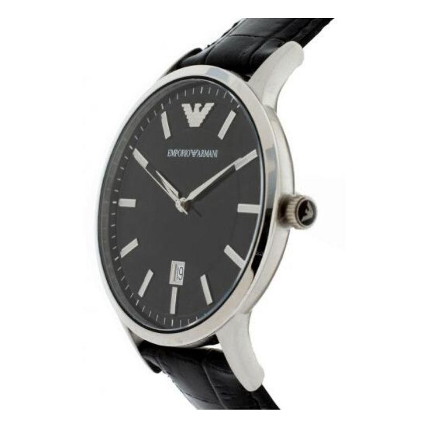 Emporio Armani Renato Black Dial Leather Strap Watch For Men - AR2411 Buy Now By Emporio Armani