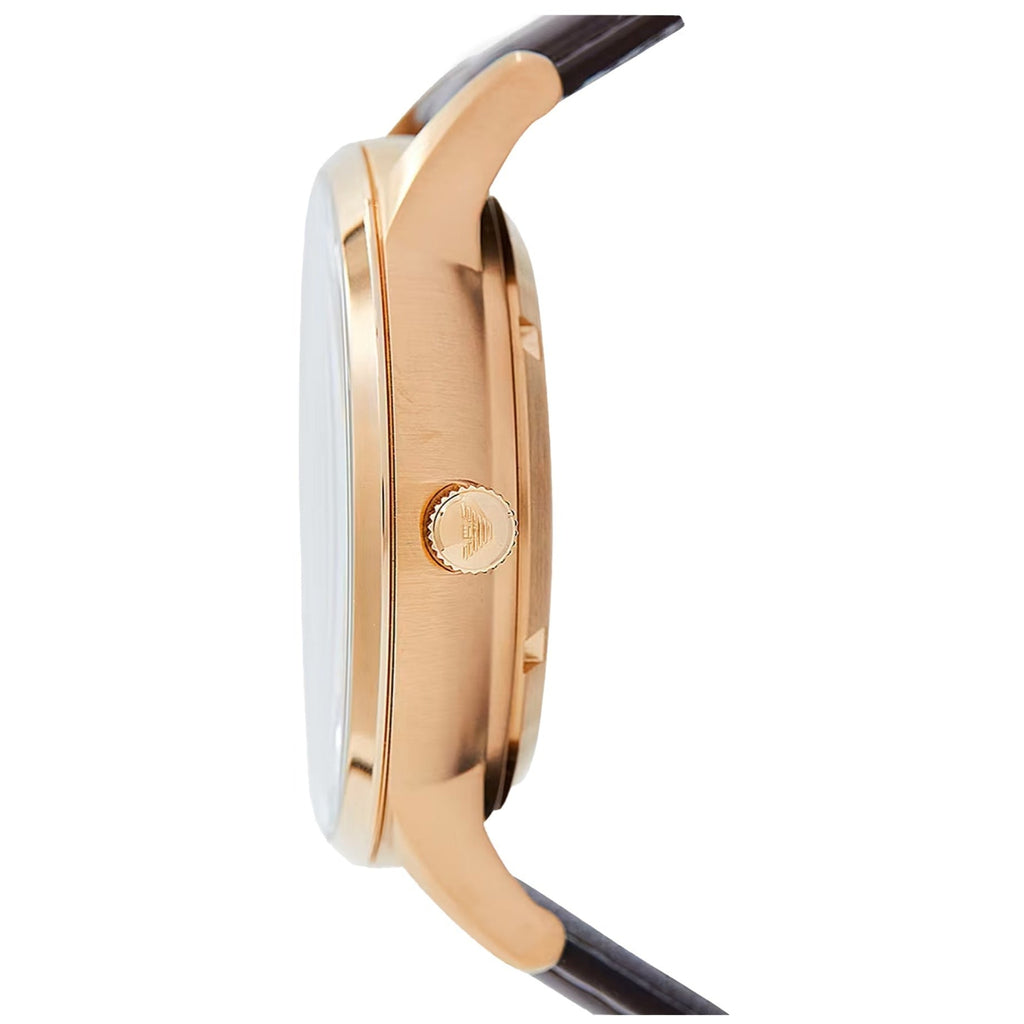 Emporio Armani Meccanico Automatic Silver Dial Brown Leather Strap Watch For Men - AR60039 Buy Now By Emporio Armani