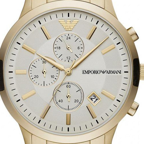 Emporio Armani Renato Chronograph White Dial Gold Steel Strap Watch For Men - AR11332 Buy Now By Emporio Armani