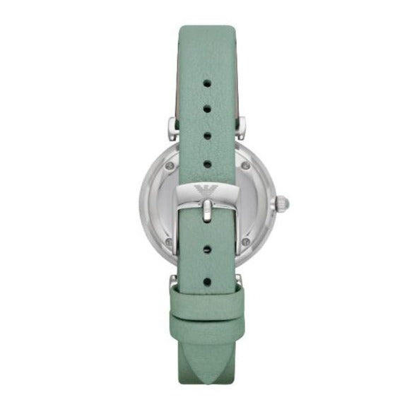 Emporio Armani Gianni T Bar Mother Of Pearl Blue Dial Blue Leather Strap Watch For Women - AR1959 Buy Now By Emporio Armani