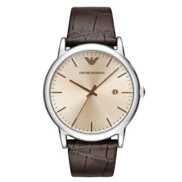 Emporio Armani Luigi Analog Bronze Dial Brown Leather Strap Watch For Men - AR11096 Buy Now By Emporio Armani