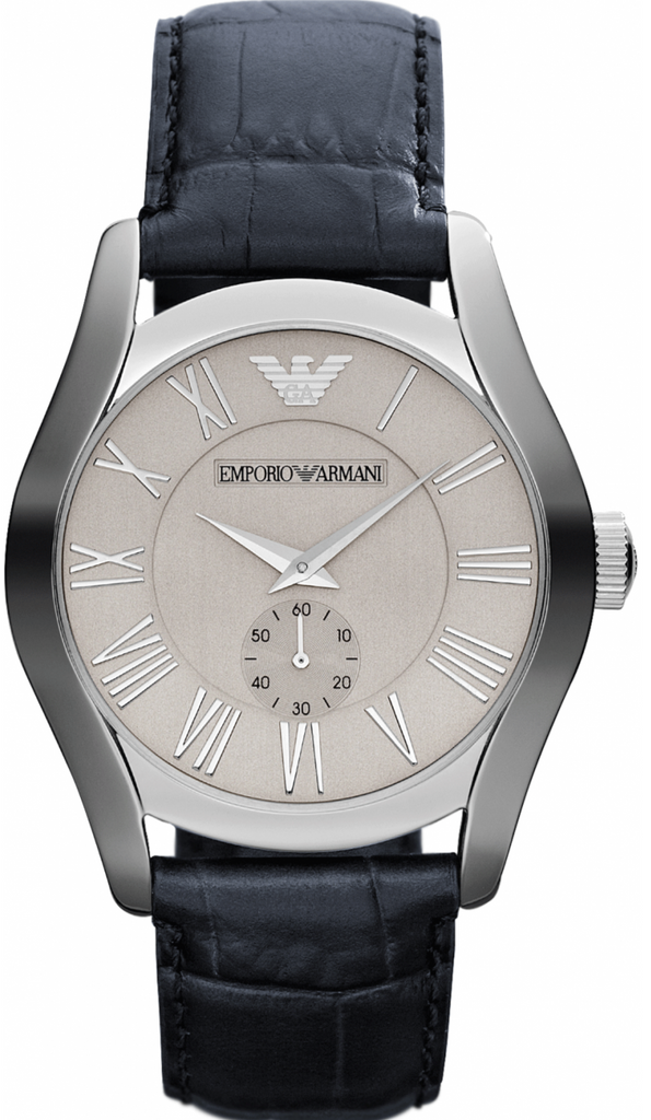Emporio Armani Valente Quartz Silver Dial Grey Leather Strap Watch For Men - AR1666 Buy Now By Emporio Armani