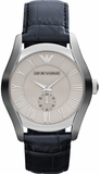 Emporio Armani Valente Quartz Silver Dial Grey Leather Strap Watch For Men - AR1666 Buy Now By Emporio Armani