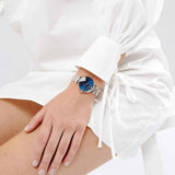 Emporio Armani Gianni T Bar Crystal Blue Dial Two Tone Steel Strap Watch For Women - AR11092 Buy Now By Emporio Armani